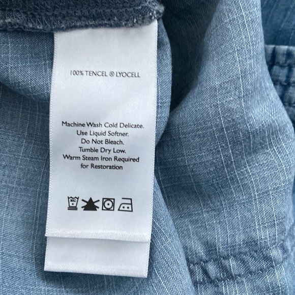 Eddie Bauer Lightweight Blue Chambray Jacket Sz S - Picture 7 of 10